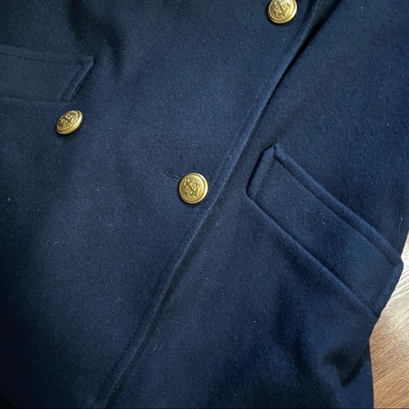 Vintage 70’s Navy Anchor Coat Wool Pea Coat Military Jacket - Picture 8 of 14